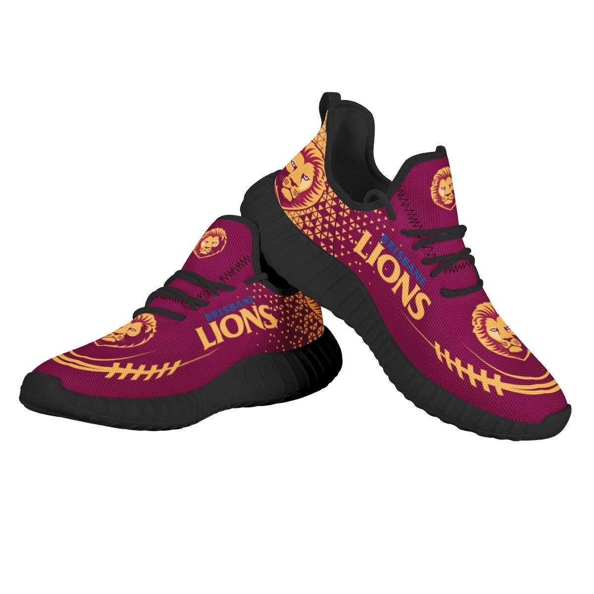 Women's Detroit Lions Mesh Knit Sneakers/Shoes 007